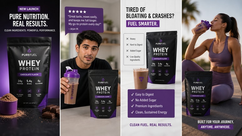 Multiple Food Product Photography short video styles for ecommerce creative testing