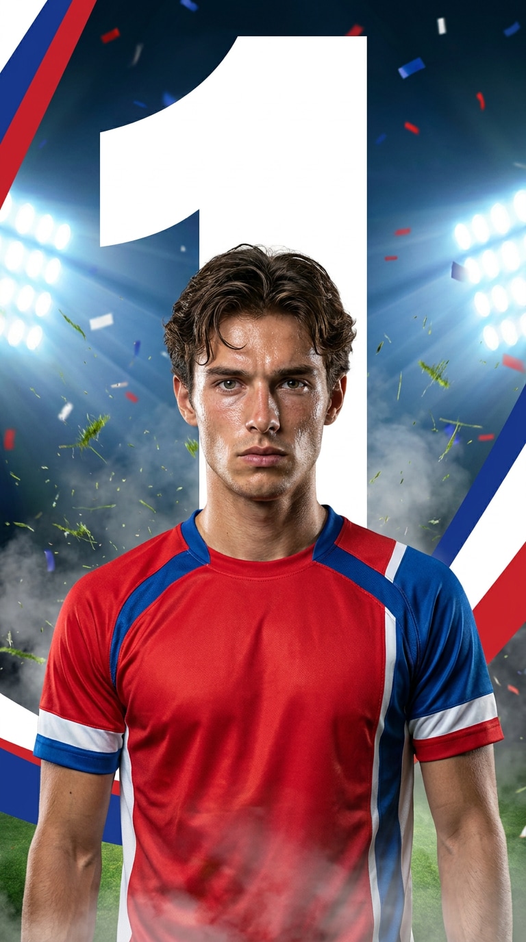 Football countdown number poster prompt