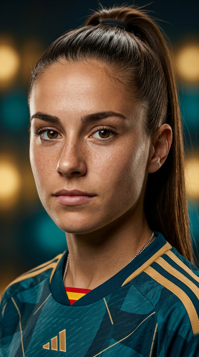 Women football editorial portrait prompt