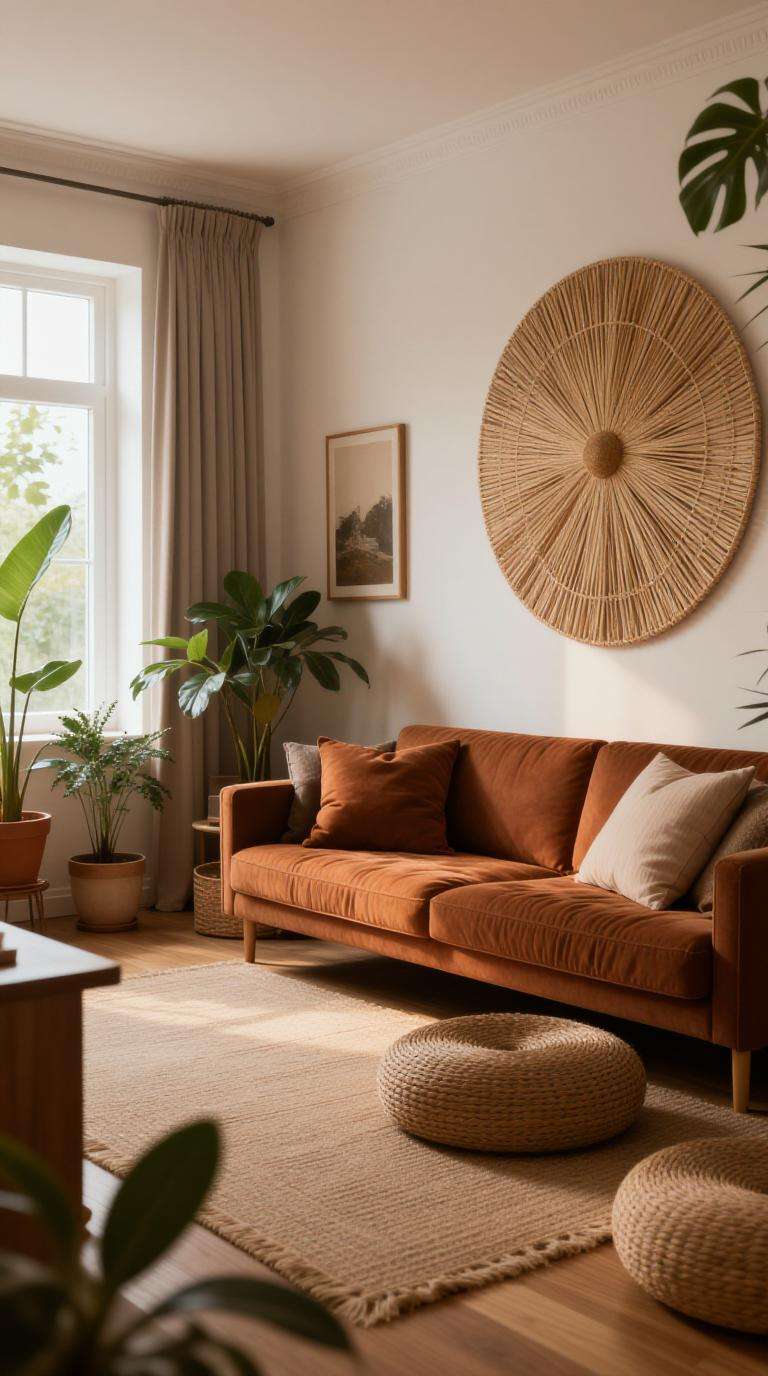 upload room photo ai redesign example cozy boho room