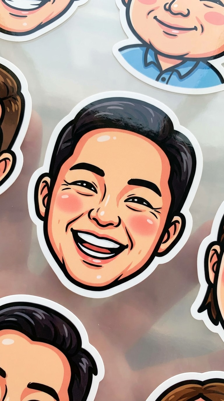 free ai sticker generator example face reaction sticker