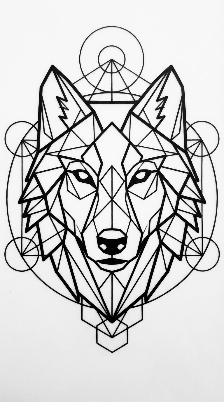 free ai tattoo generator example geometric wolf tattoo