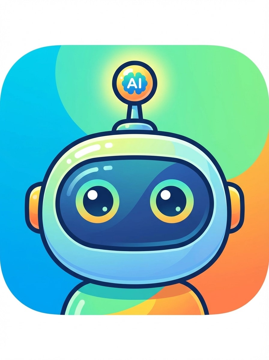 Friendly AI Mascot Icon