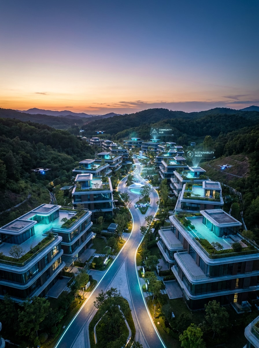 Futuristic AI Village