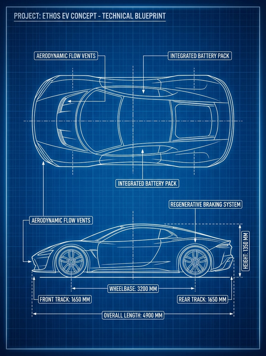 Futuristic Vehicle Blueprint