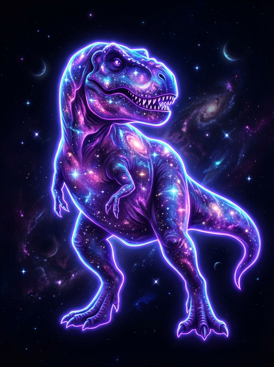 Galaxy Neon Dinosaur