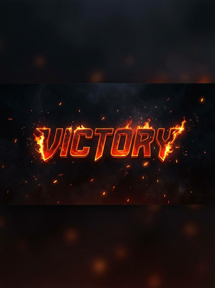 Gaming Banner Fire Text