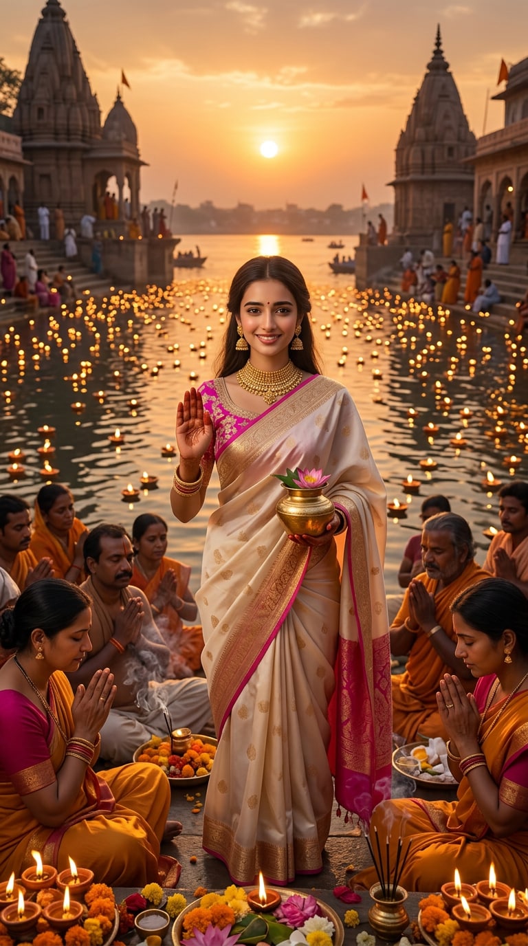 Divine Goddess Ganga Aura AI Photo