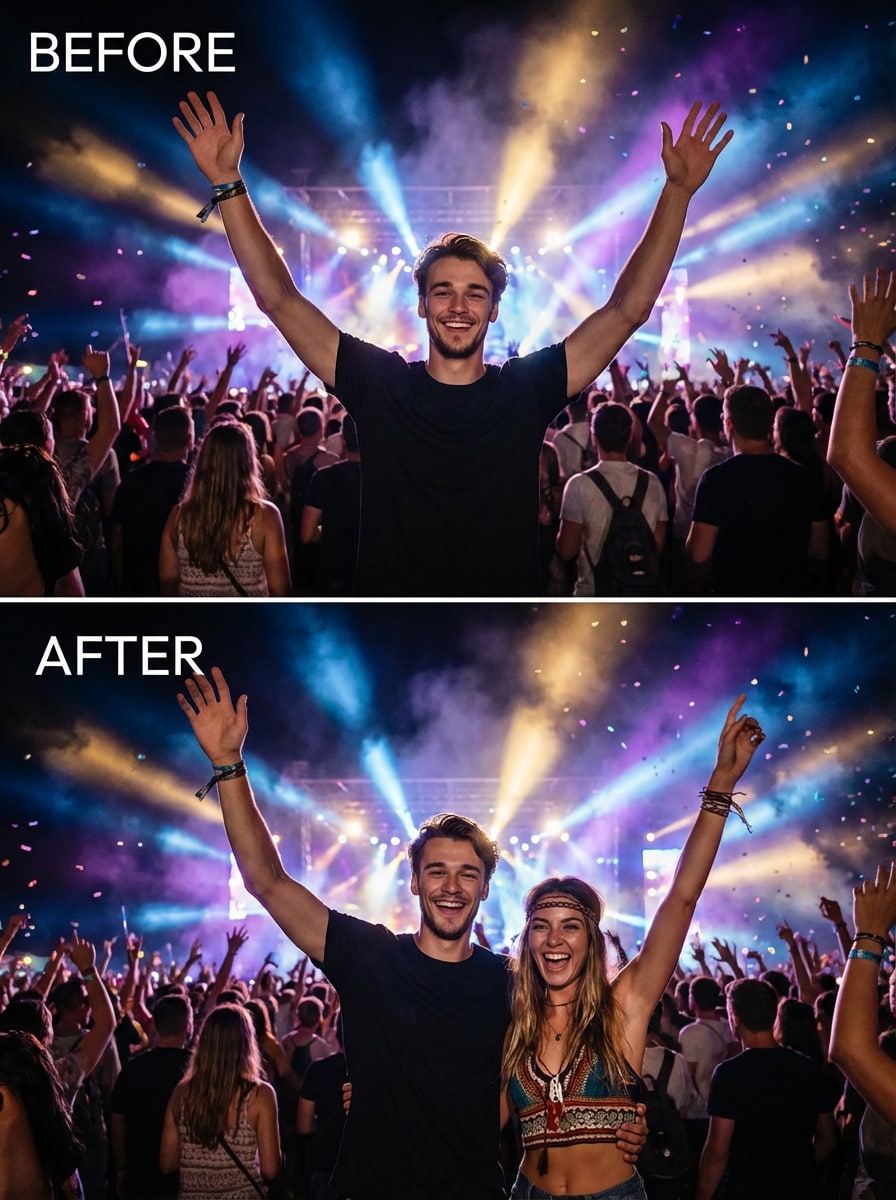 AI girlfriend music festival moment