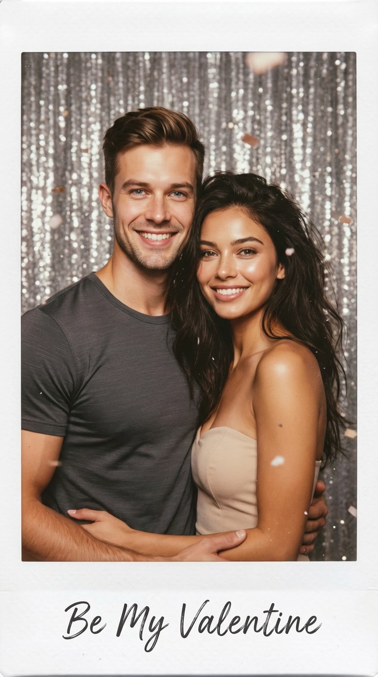 AI girlfriend vintage polaroid photo