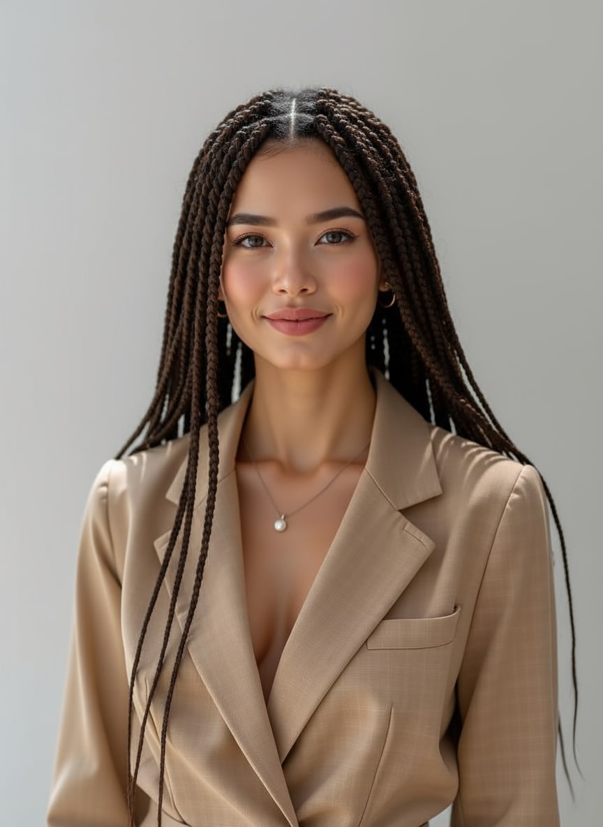 Gemini hairstyle prompt - box braids