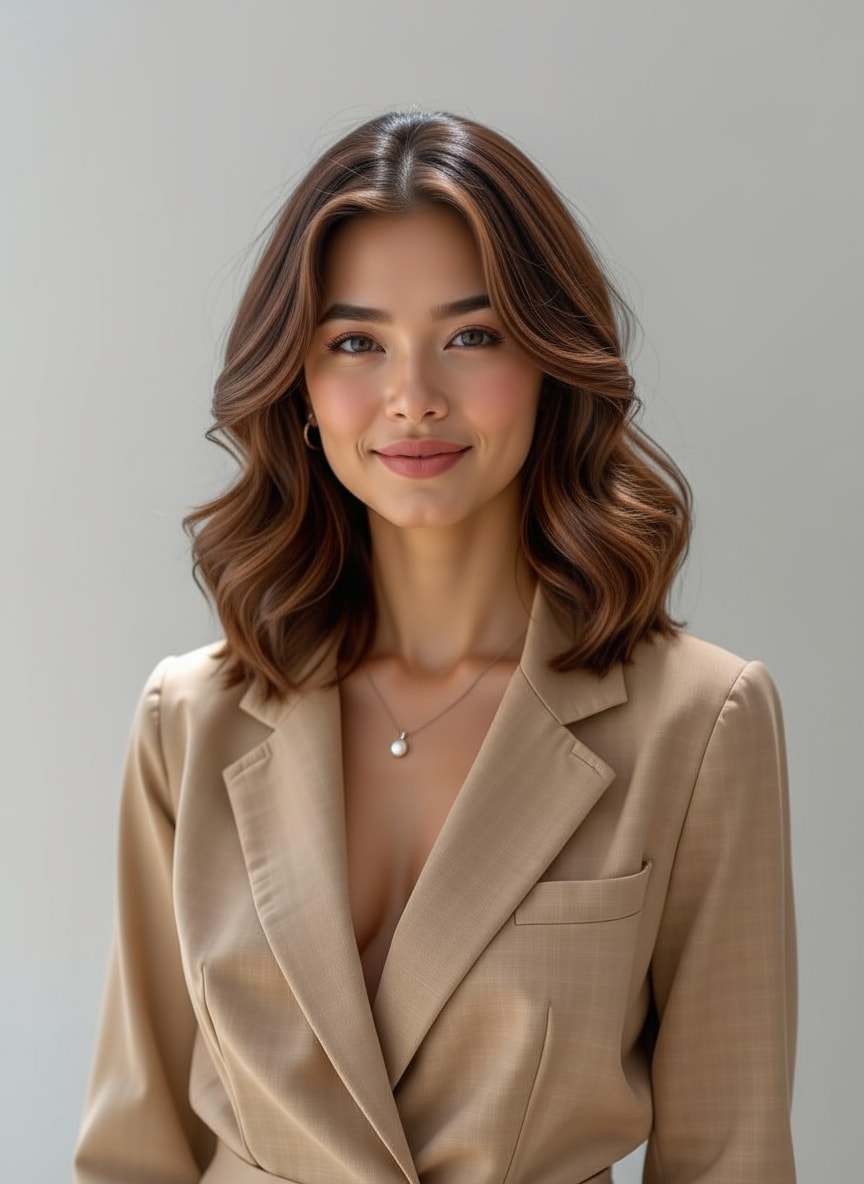 Gemini hairstyle prompt - layered wavy bob