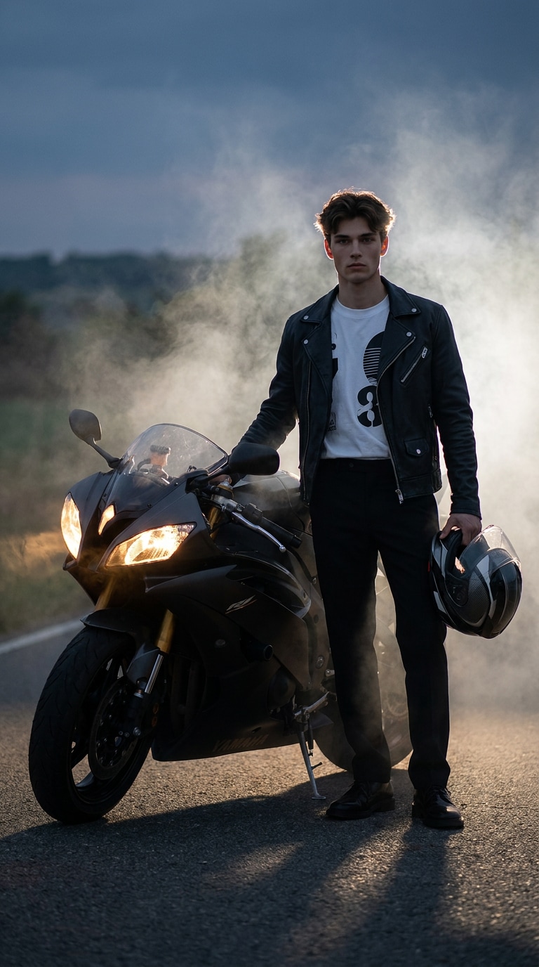 Gemini biker wallpaper AI prompt