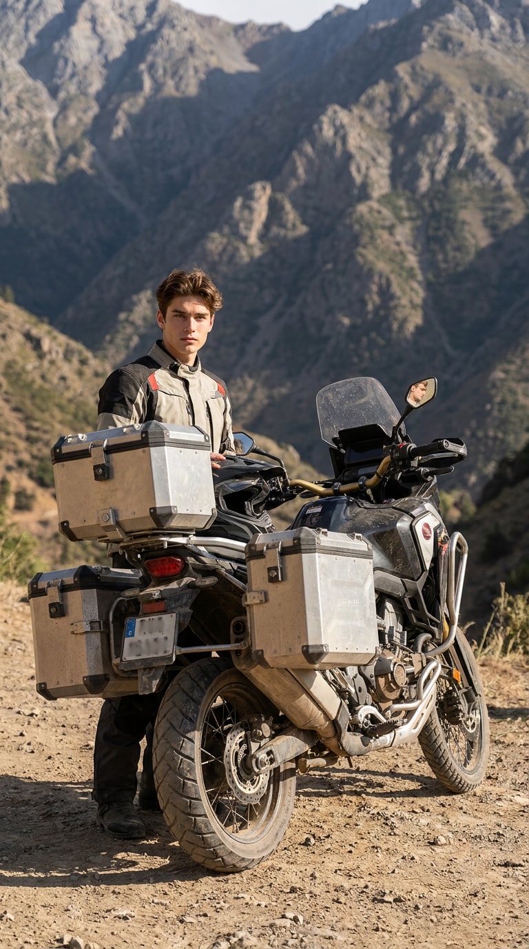 Adventure touring motorcycle prompt