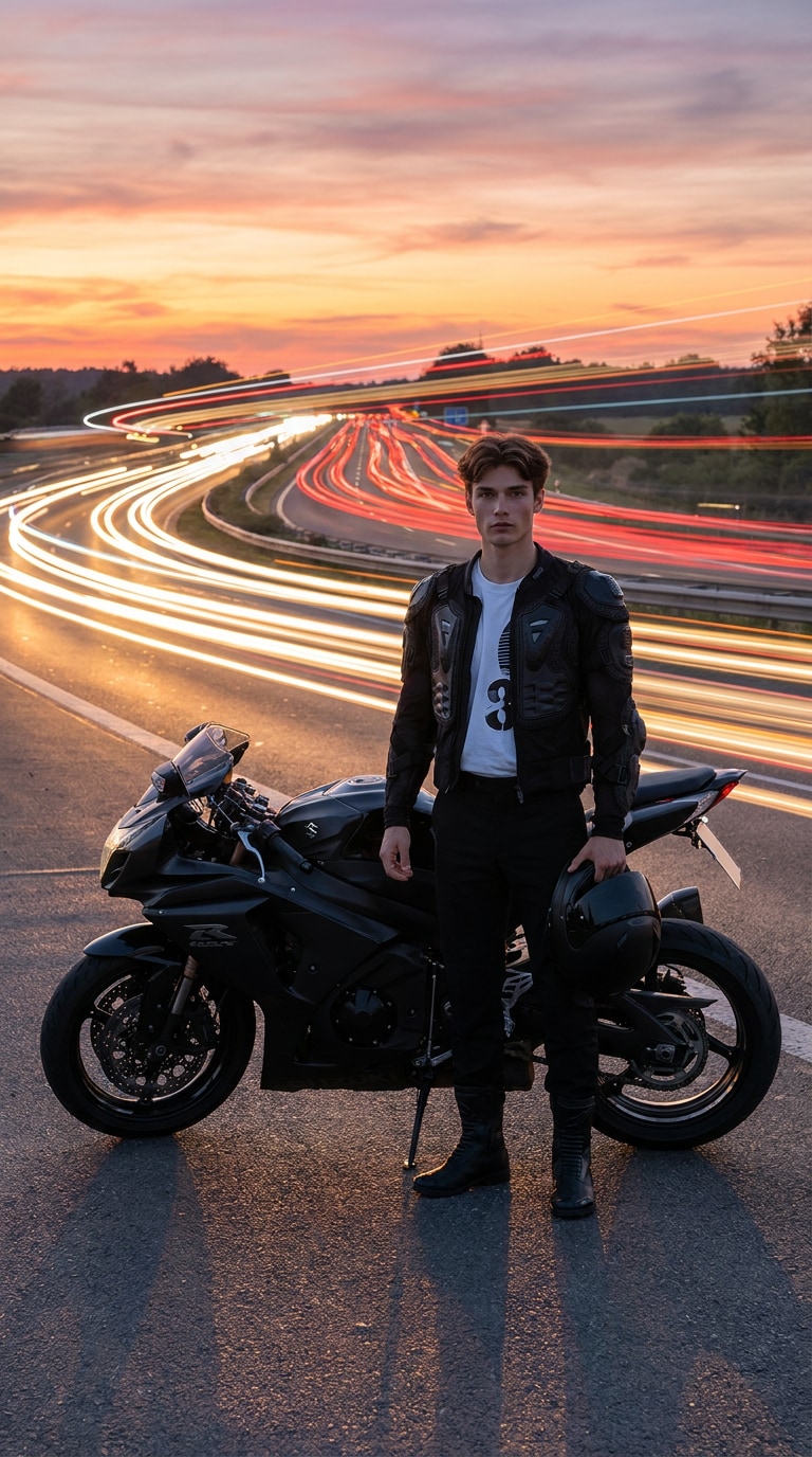 Motorcycle road motion prompt