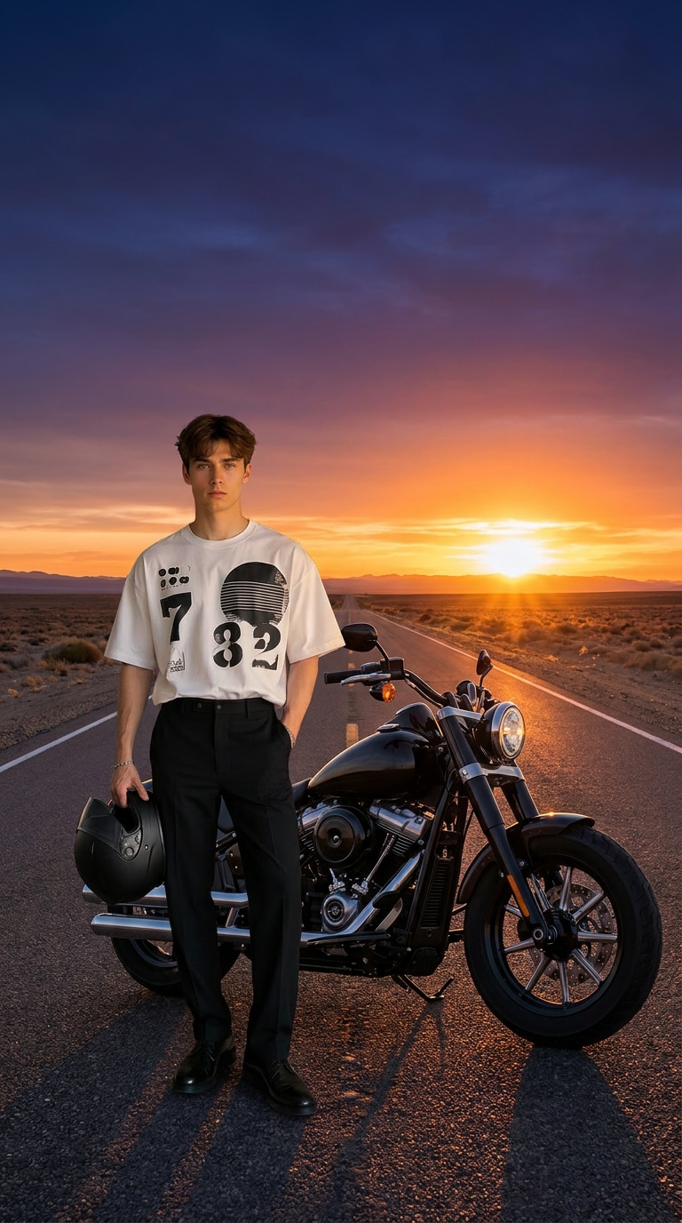 Biker phone wallpaper prompt