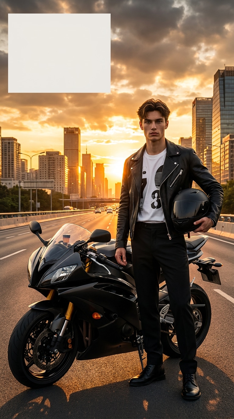 YouTube motorcycle thumbnail prompt