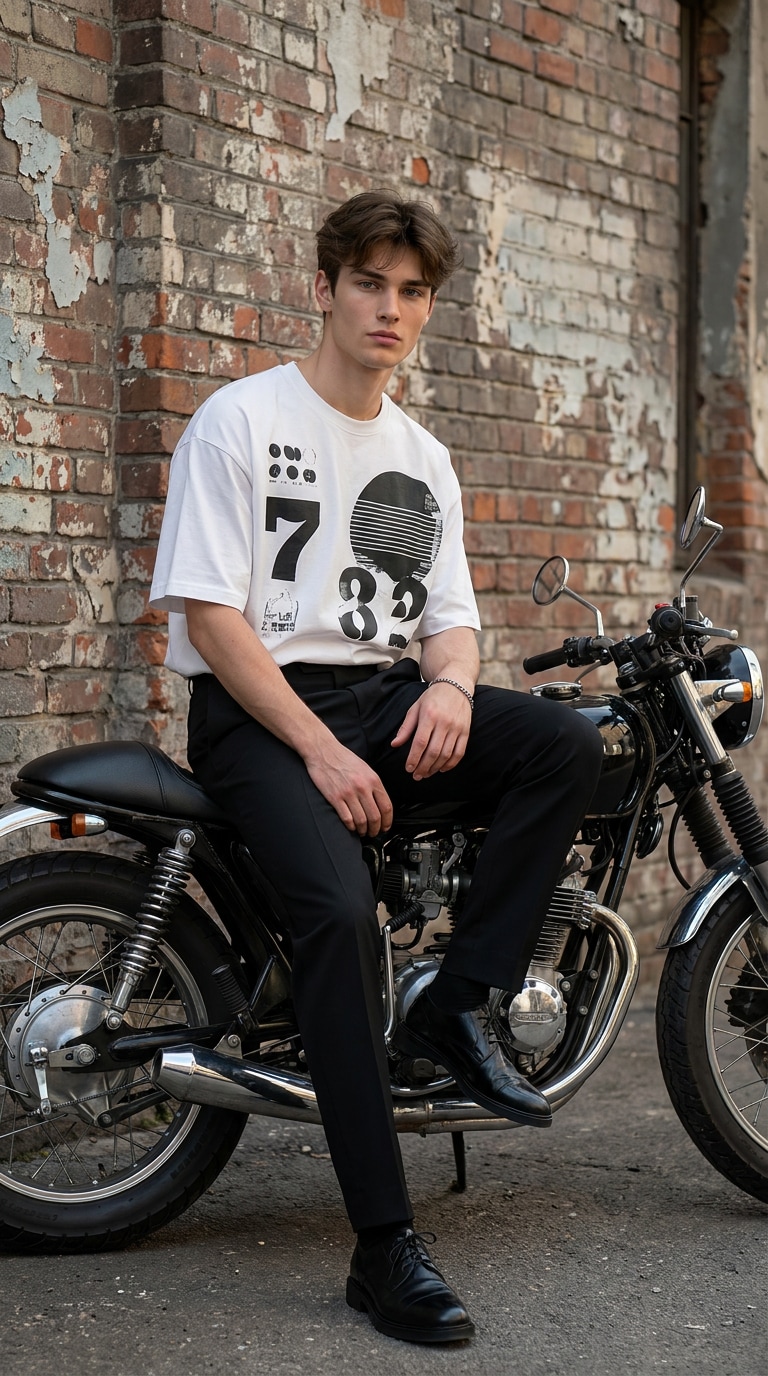 Men with bike AI prompt