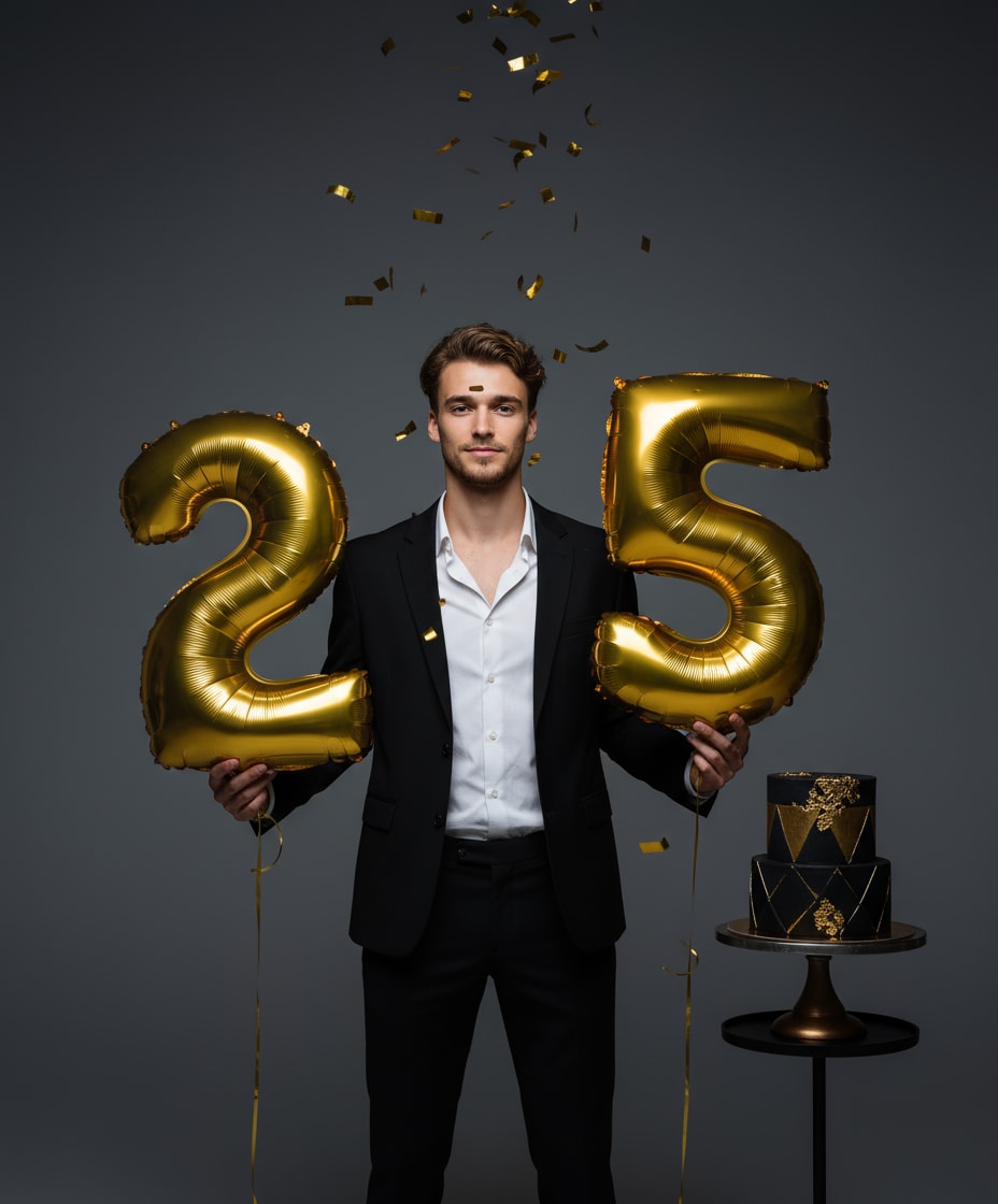 Black & Gold Birthday Portrait