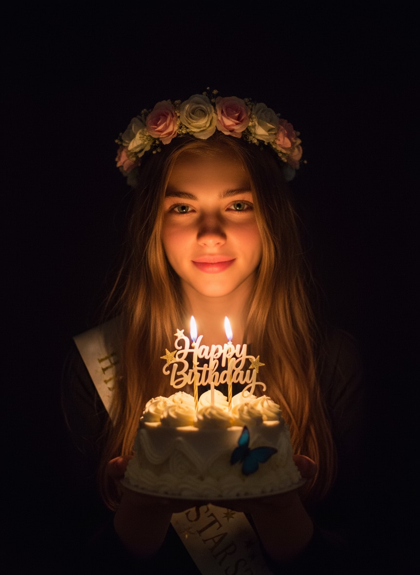 Candlelit Intimate Birthday Portrait