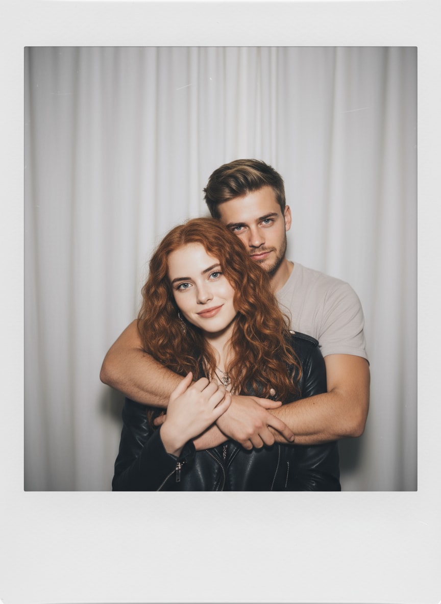 Retro Polaroid Couple Shot