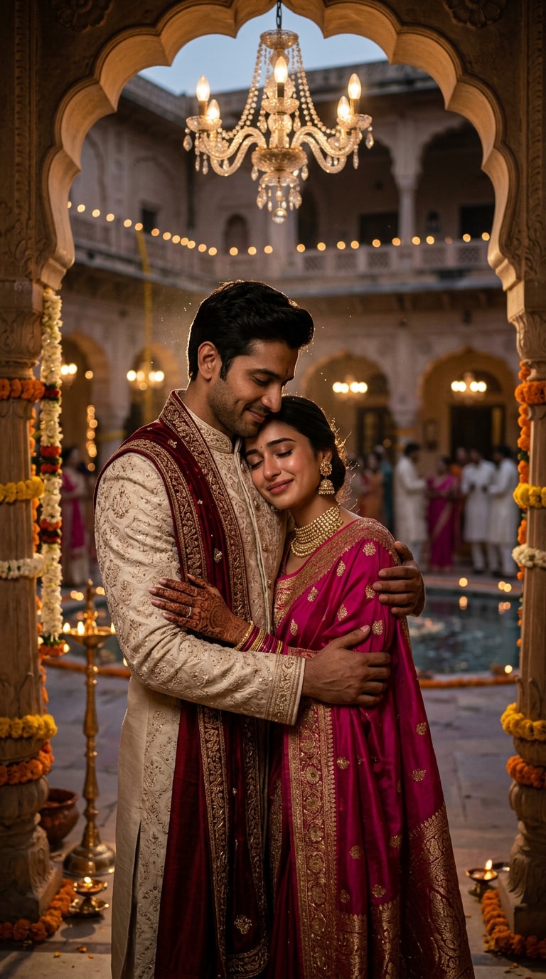 Emotional Wedding Hug