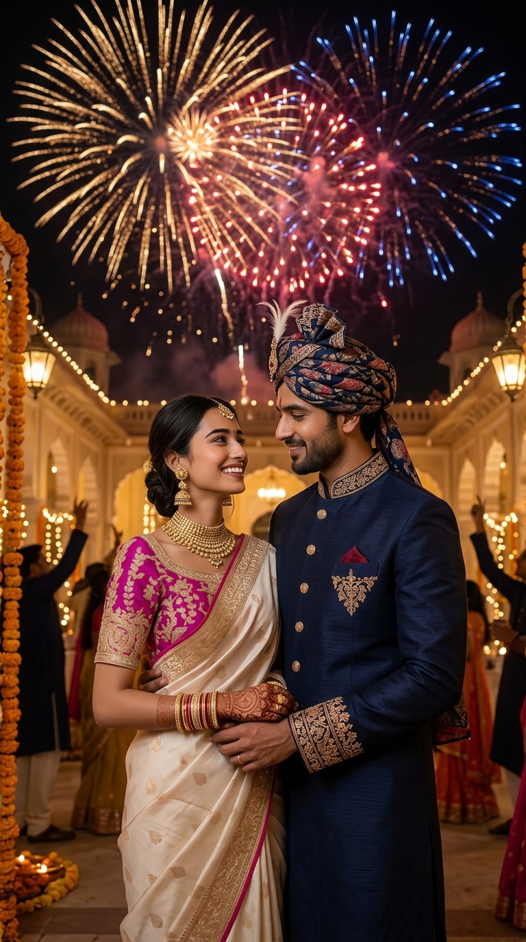 Firework Wedding Scene