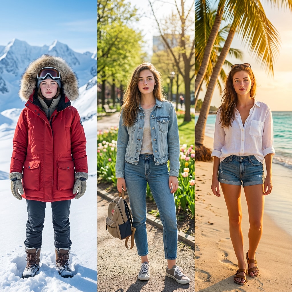 3-grid temperature gradient outfit series