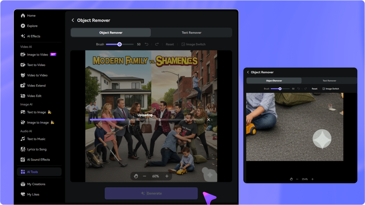 Step 2 — Upload Gemini Nano Banana image and brush over the star watermark