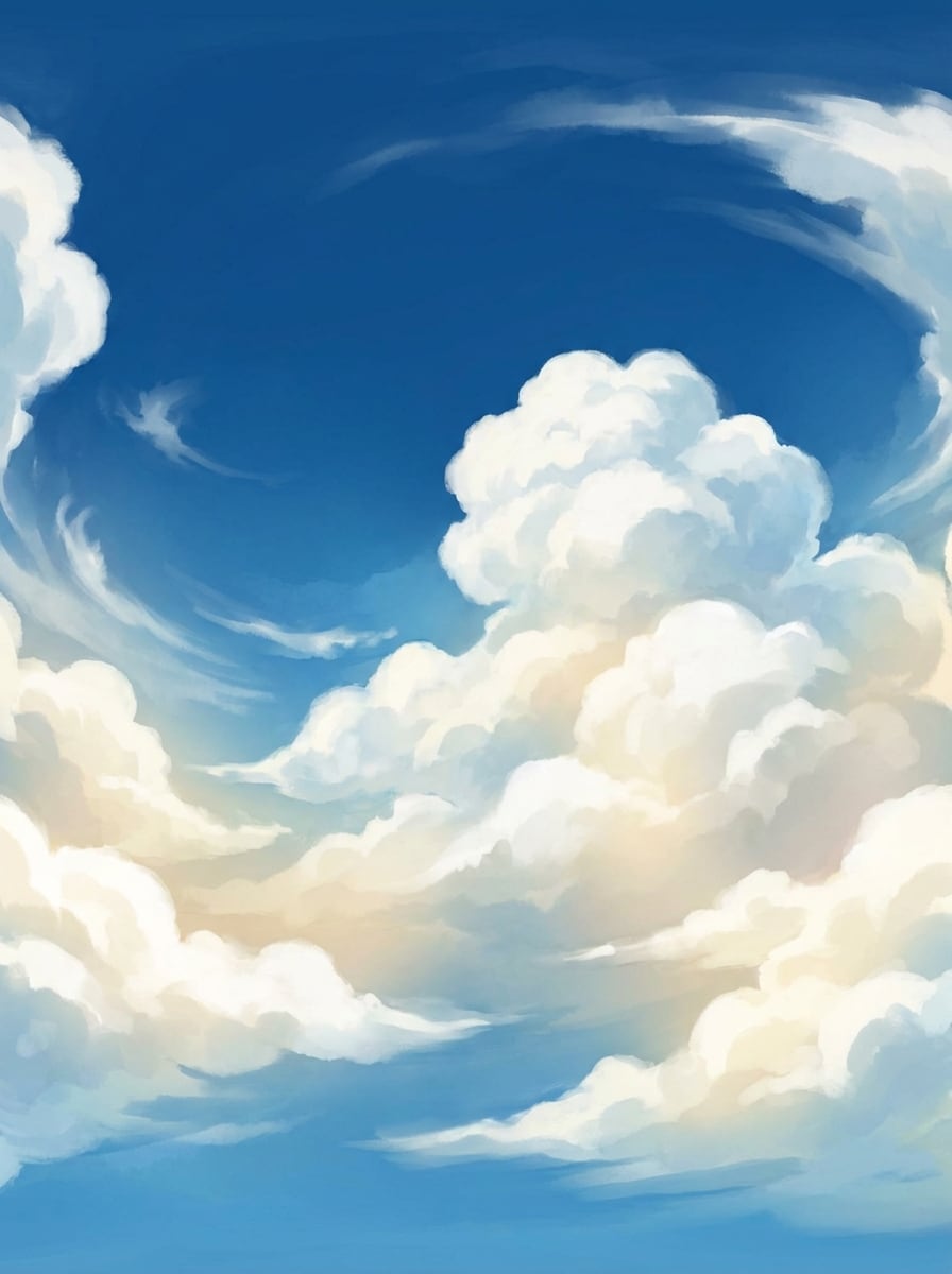 Ghibli-Style Summer Clouds
