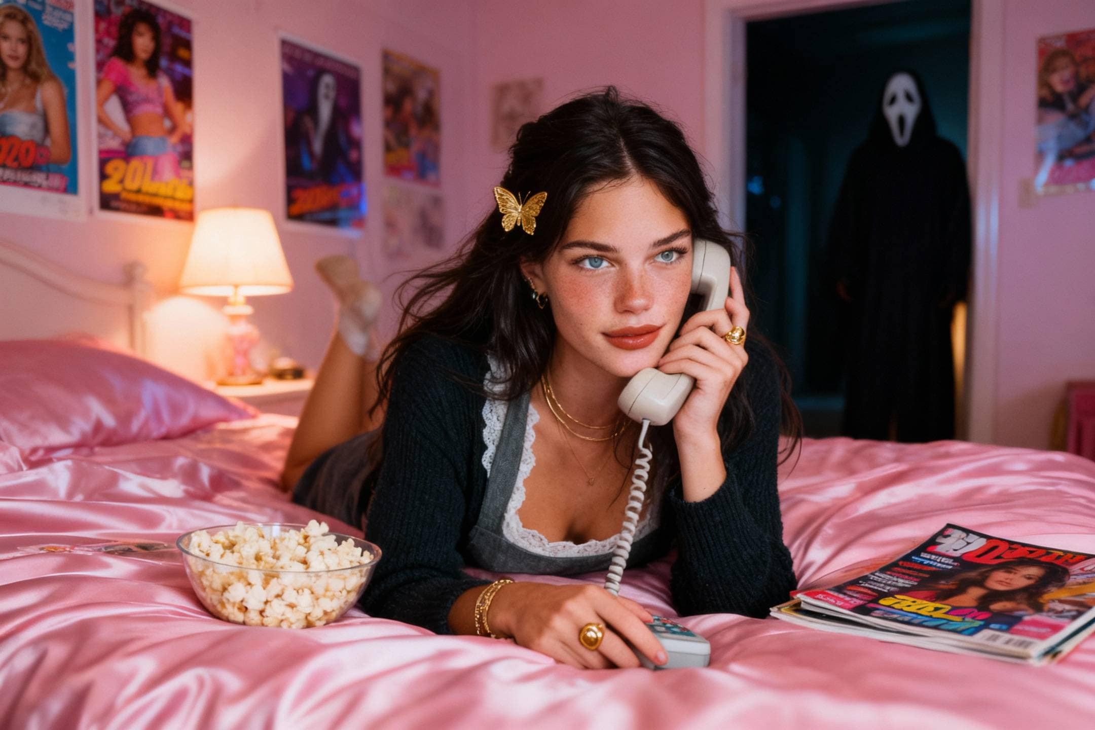 Classic Bedroom Scene – Dreamy Y2K Horror Aesthetic