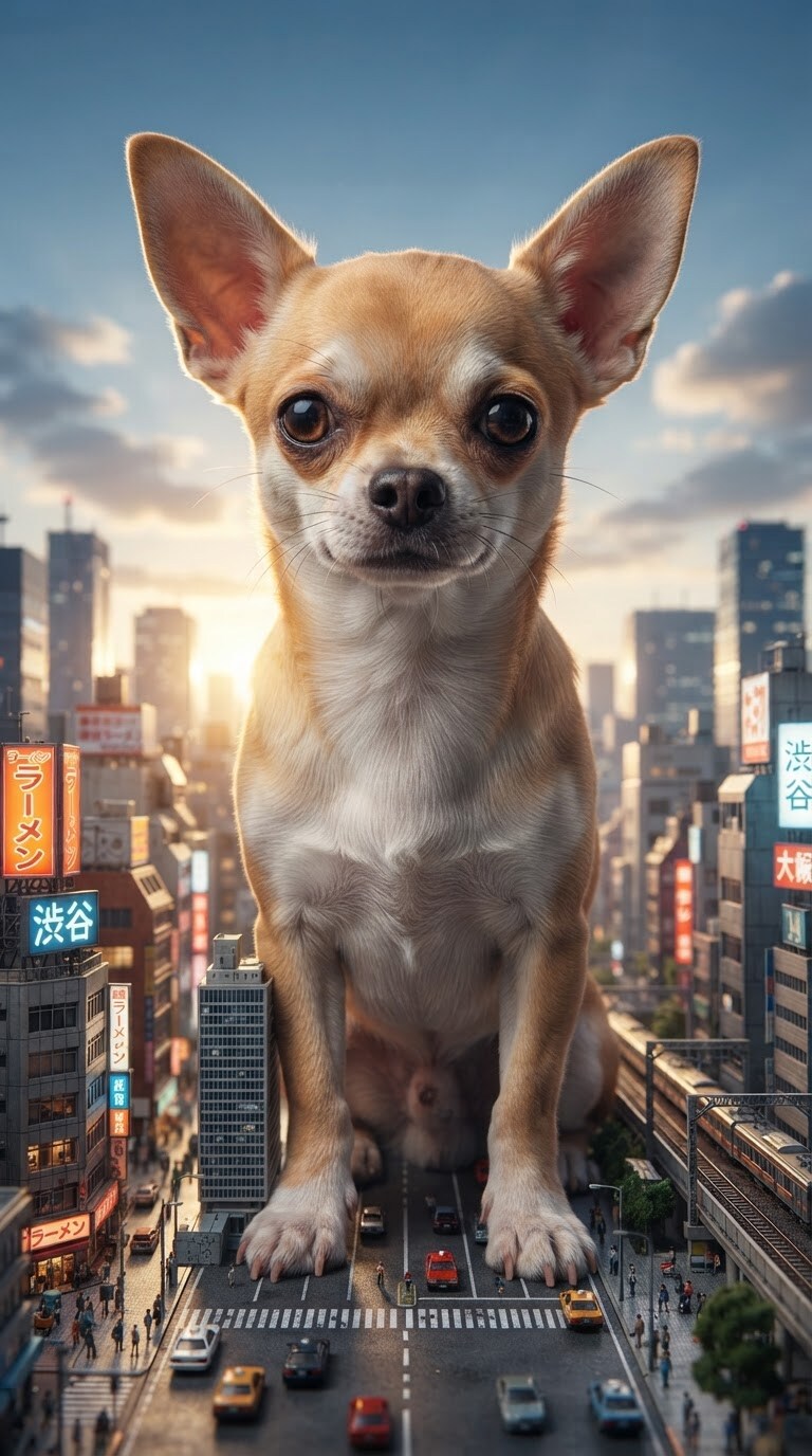 TikTok向け巨大ペットサムネイルAI画像