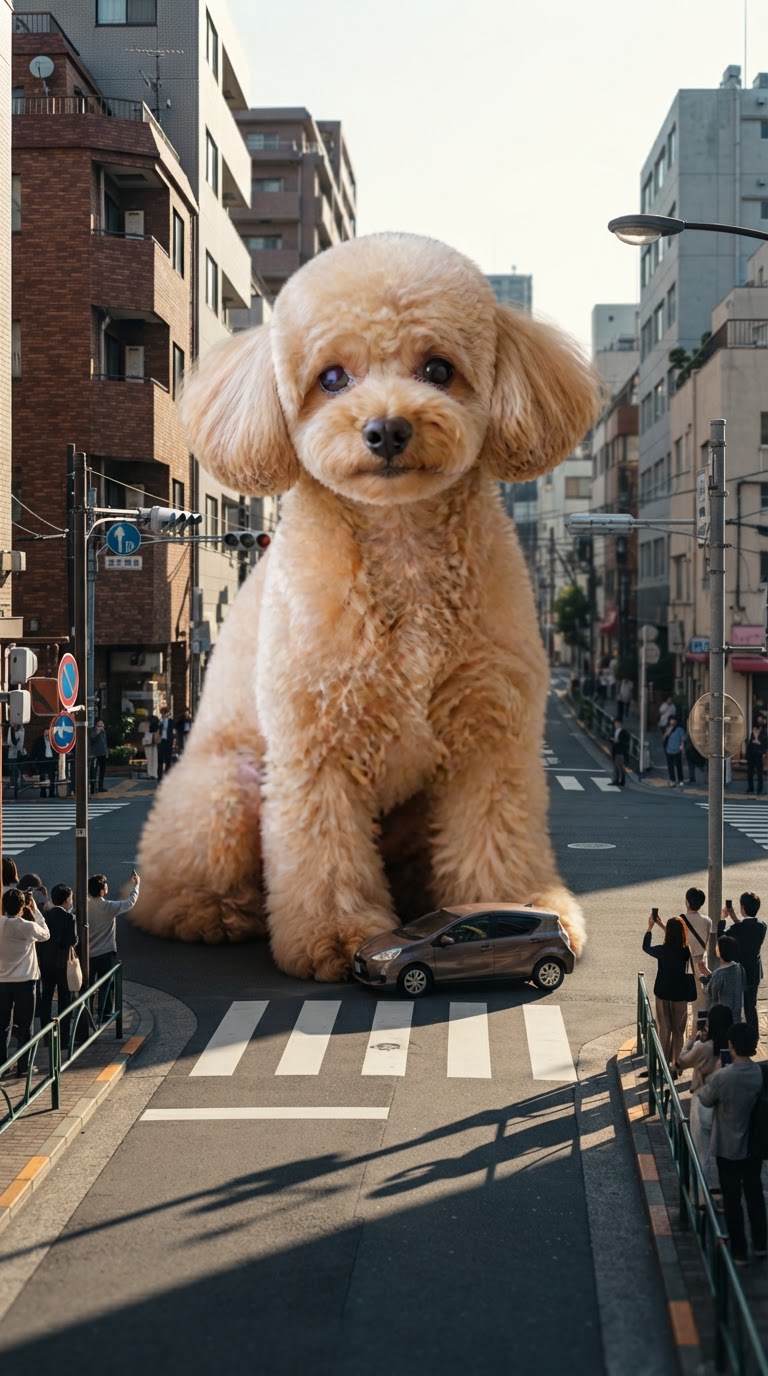 SNS向け巨大ペット画像プロンプト