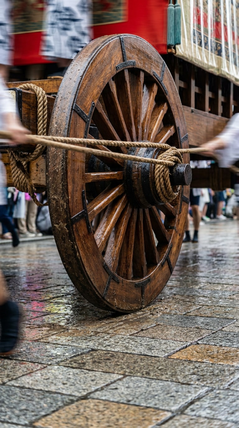 祇園祭車輪クローズアップ素材