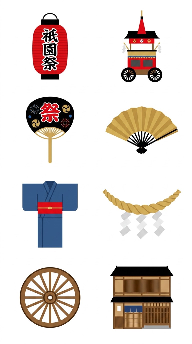 祇園祭アイコンセットAI素材