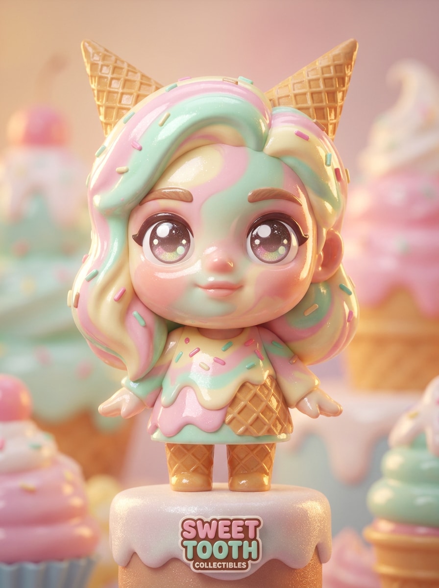 Glossy 3D Ice Cream Doll