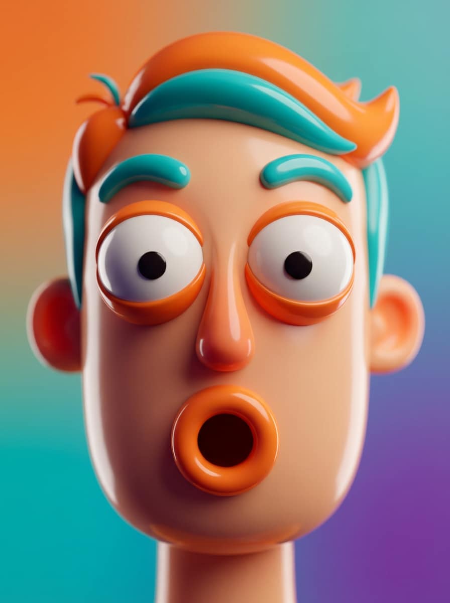 Glossy 3D Reaction Face