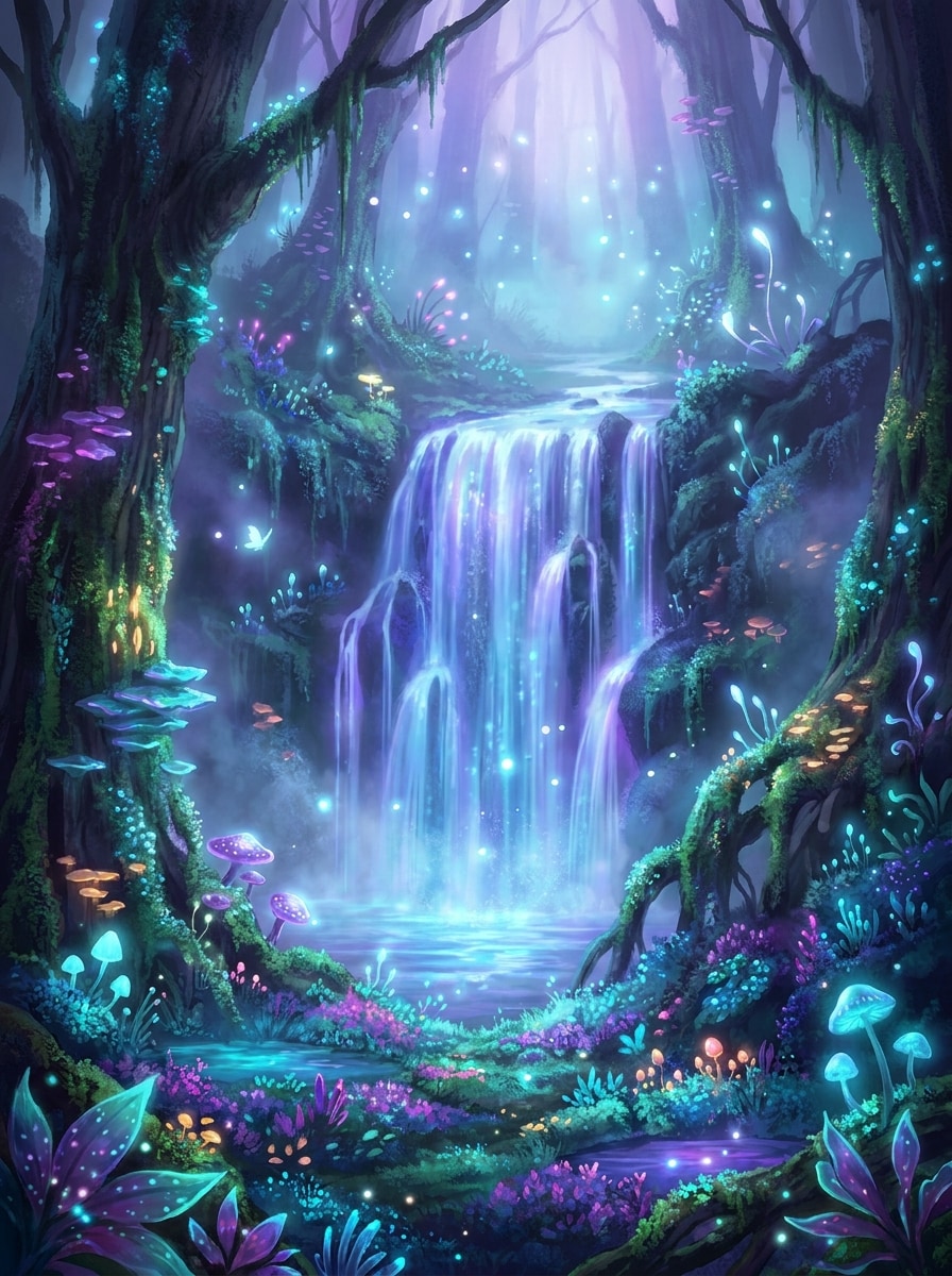 Glowing Fantasy Falls