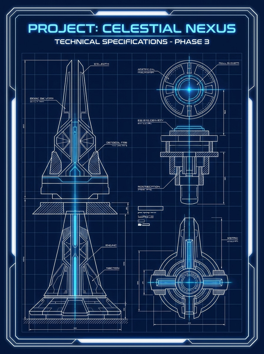 Glowing Neon Blueprint
