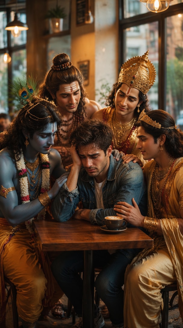 Gods Helping a Heartbroken Boy Prompt