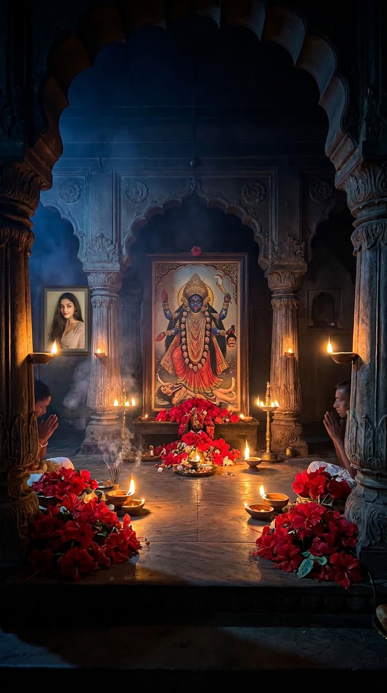 Kali temple night scene prompt
