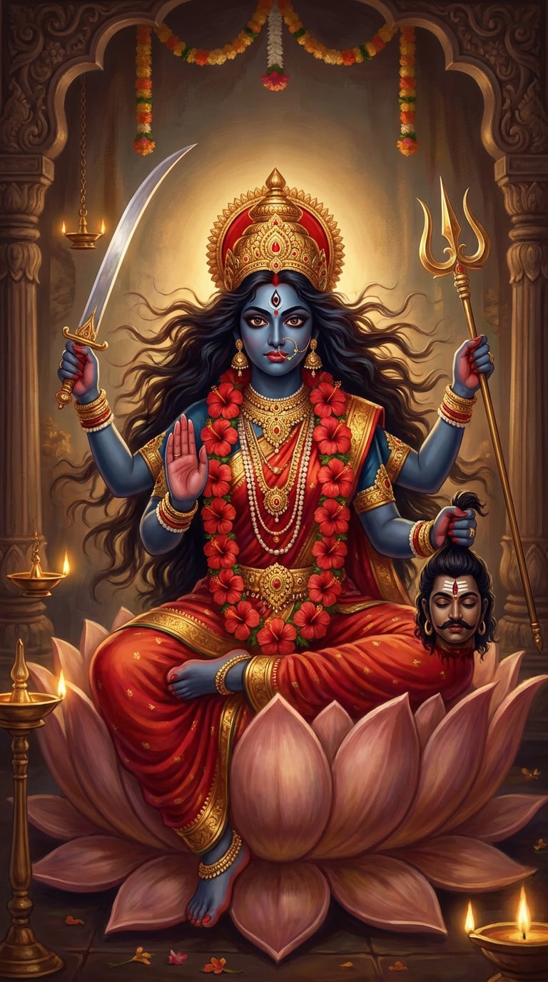Goddess Kali sacred painting prompt