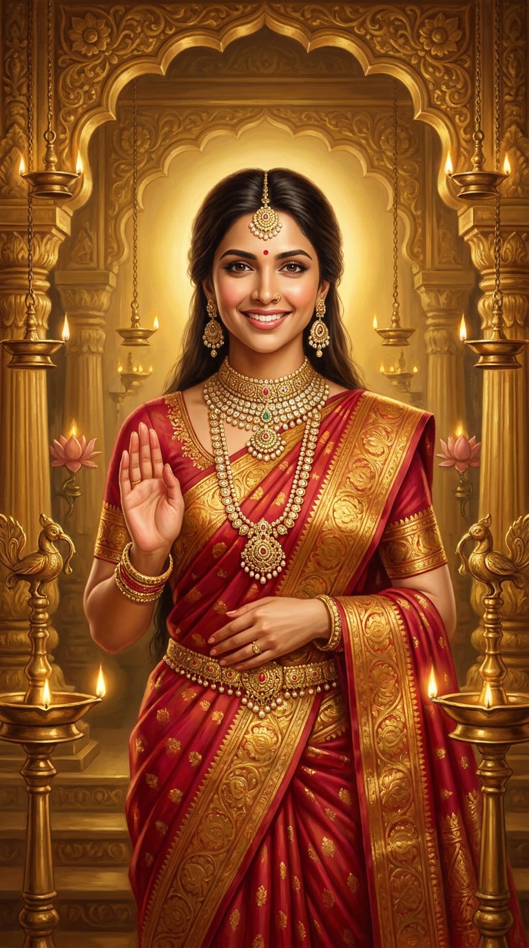 Lakshmi PNG style transparent background prompt