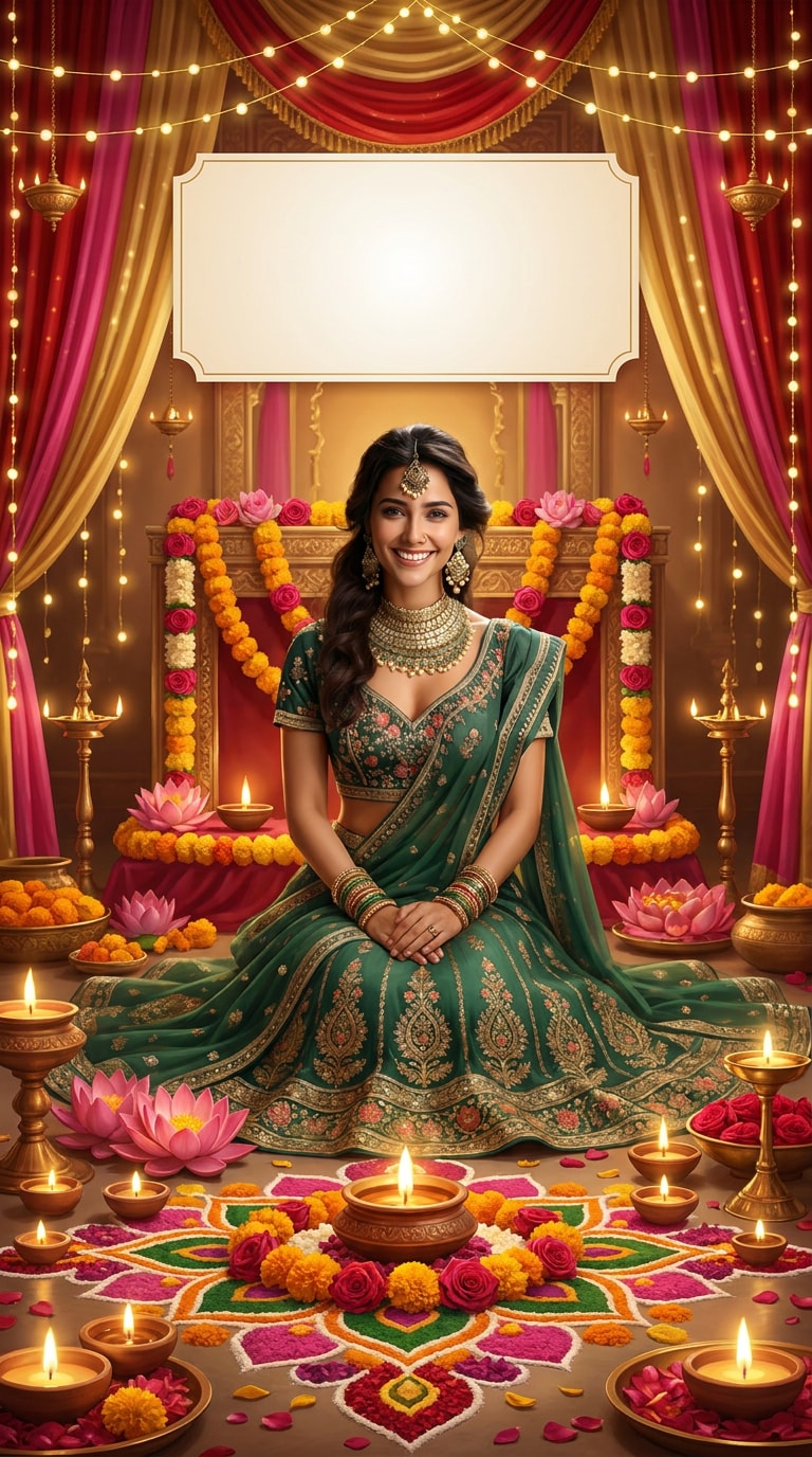Diwali Lakshmi Puja background prompt