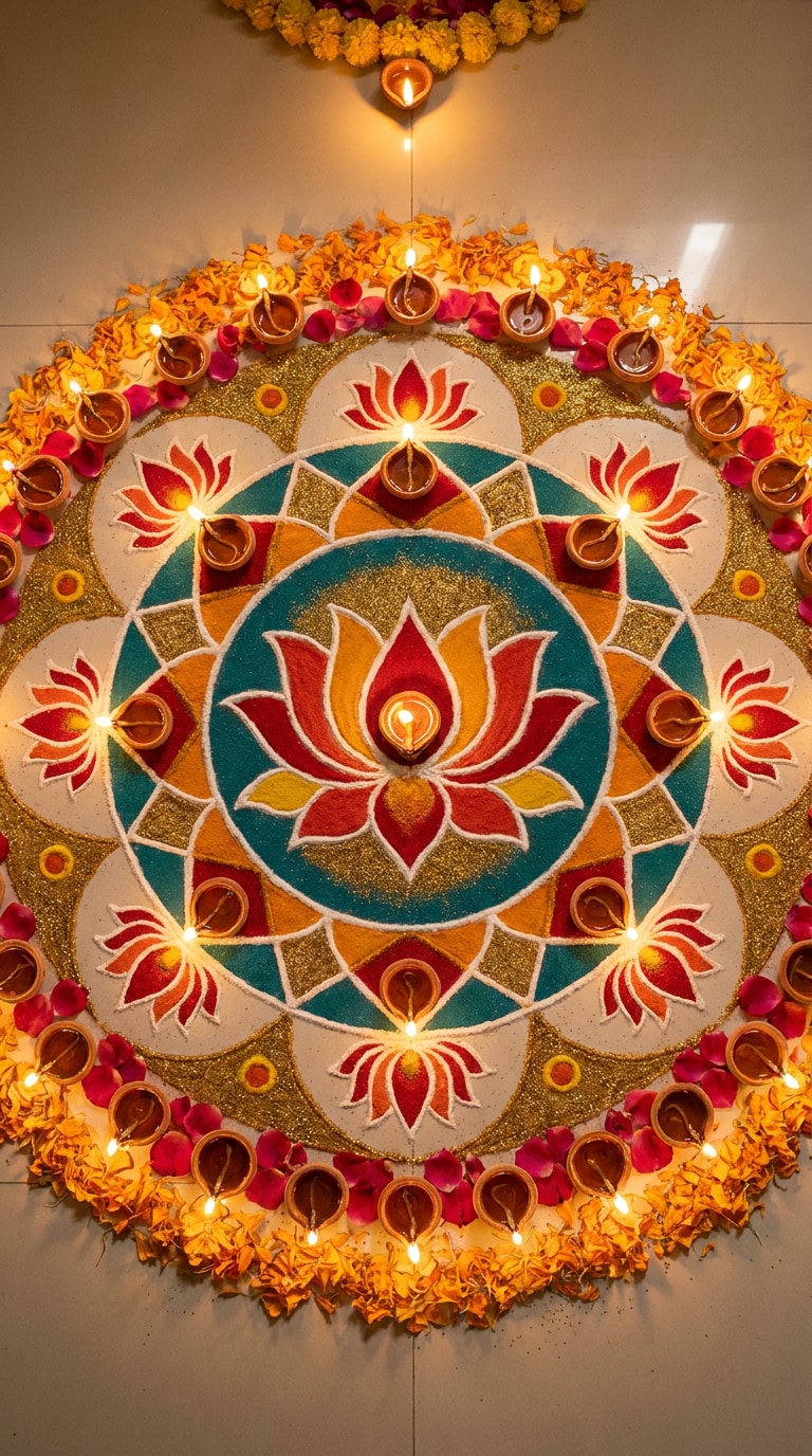 Diwali rangoli Lakshmi prompt