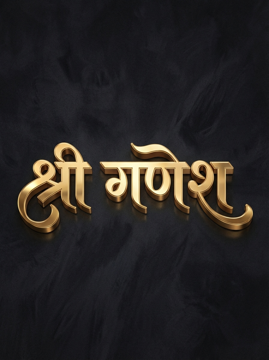 Gold Hindi Name Art