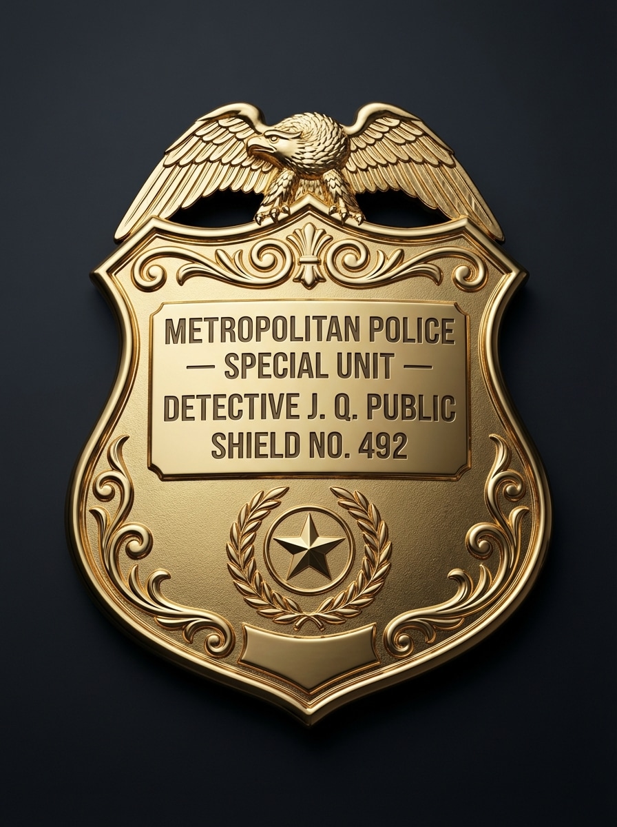 Gold Shield Engraved