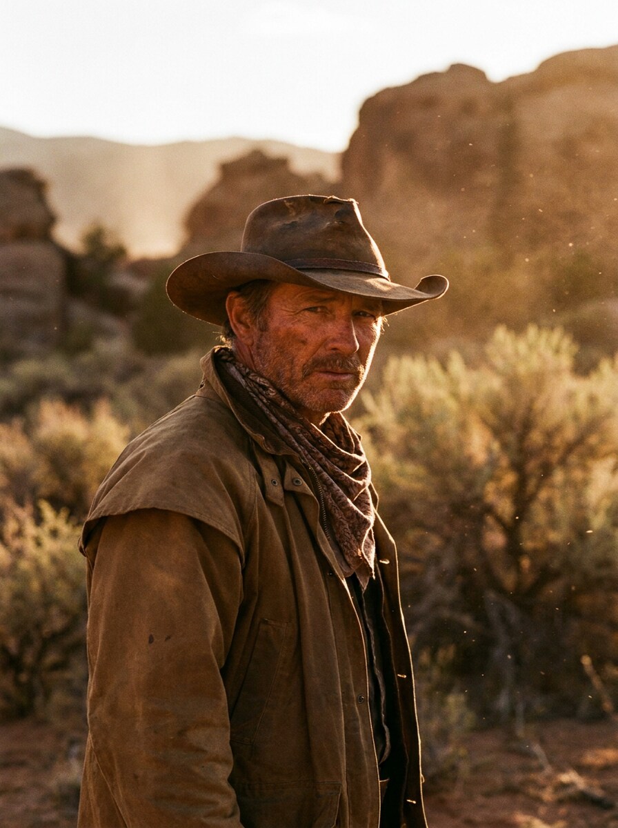 Golden Hour Desert Cowboy