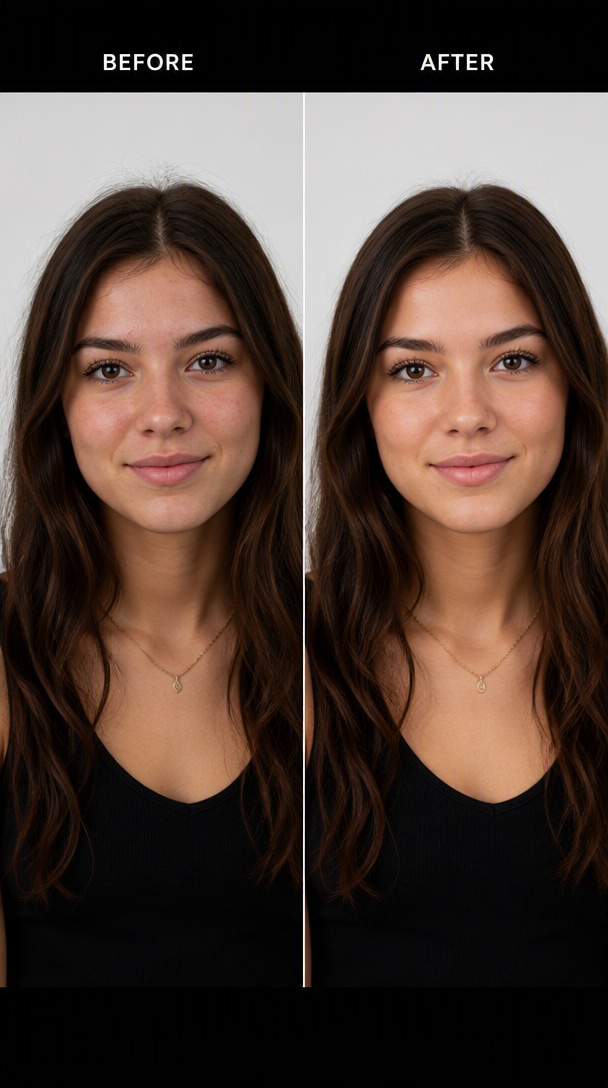 GPT Image 2.5 prompt example - Before-and-After Retouch
