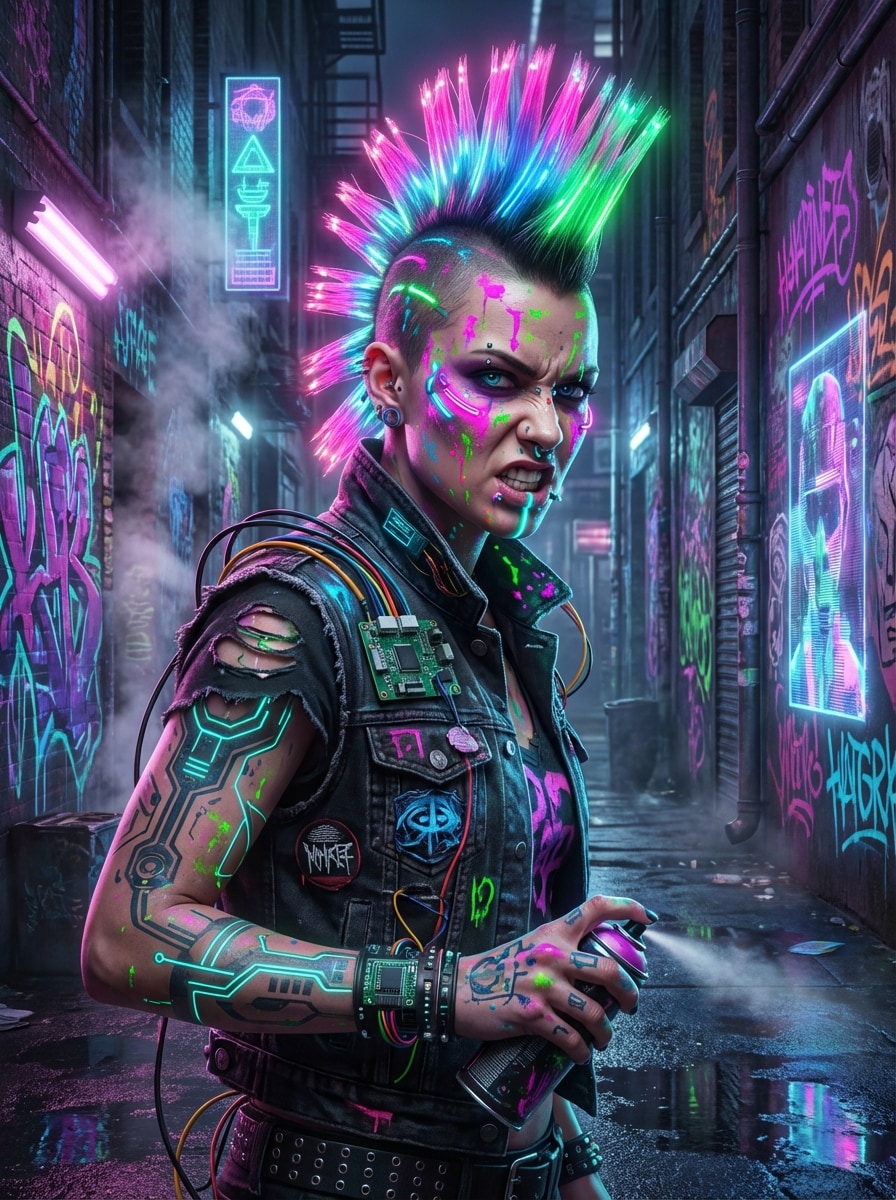 Graffiti Punk Portrait